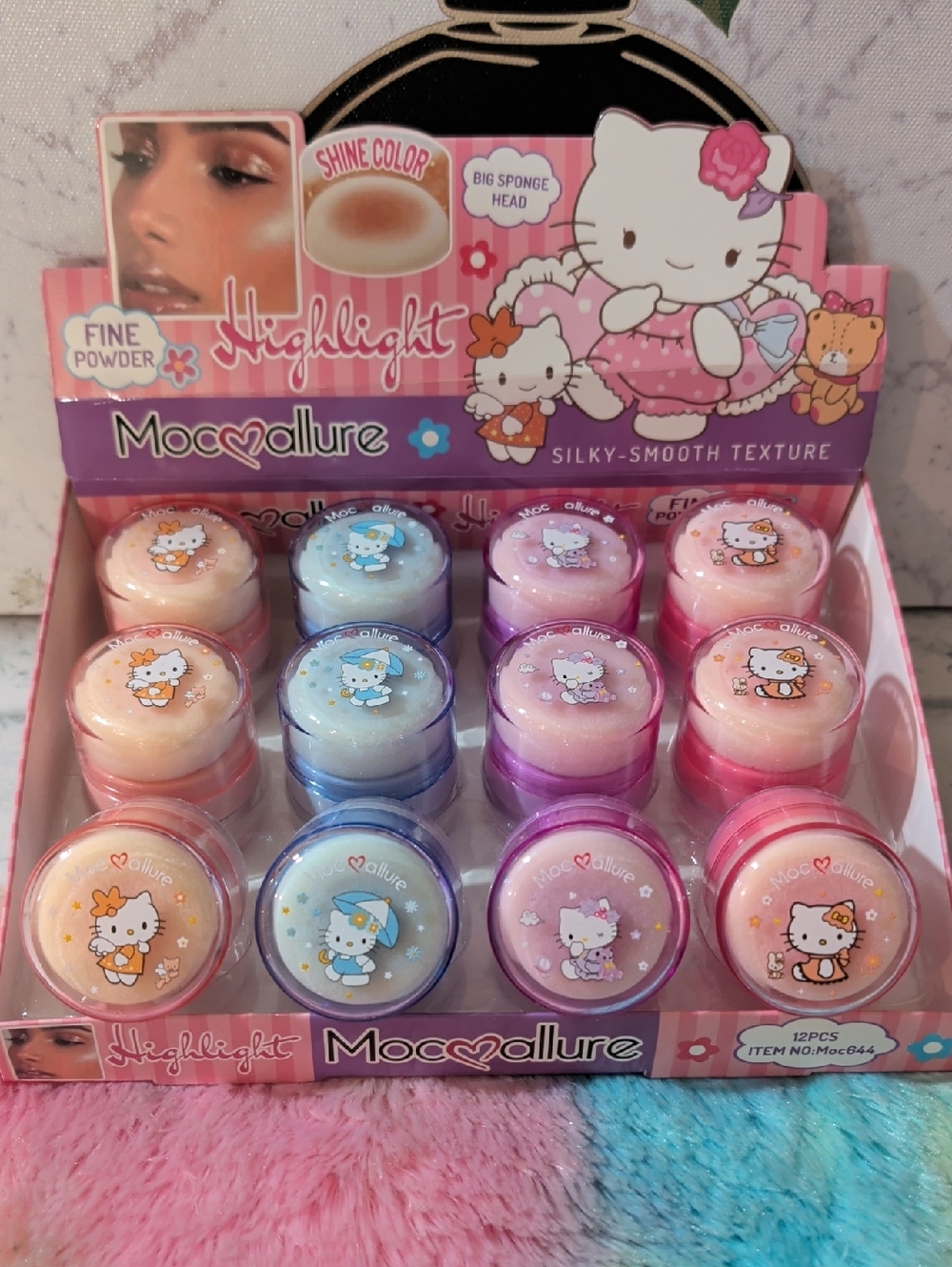 Moc♡allure Hello Kitty Shimmer- Assorted Pastel Shades. (Hair/Body). Bundle Of 4
